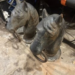 Vntg Horse Hitch Posts