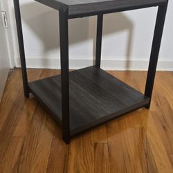 Clean Design Rustic-Modern End Table with Storage Shelf 