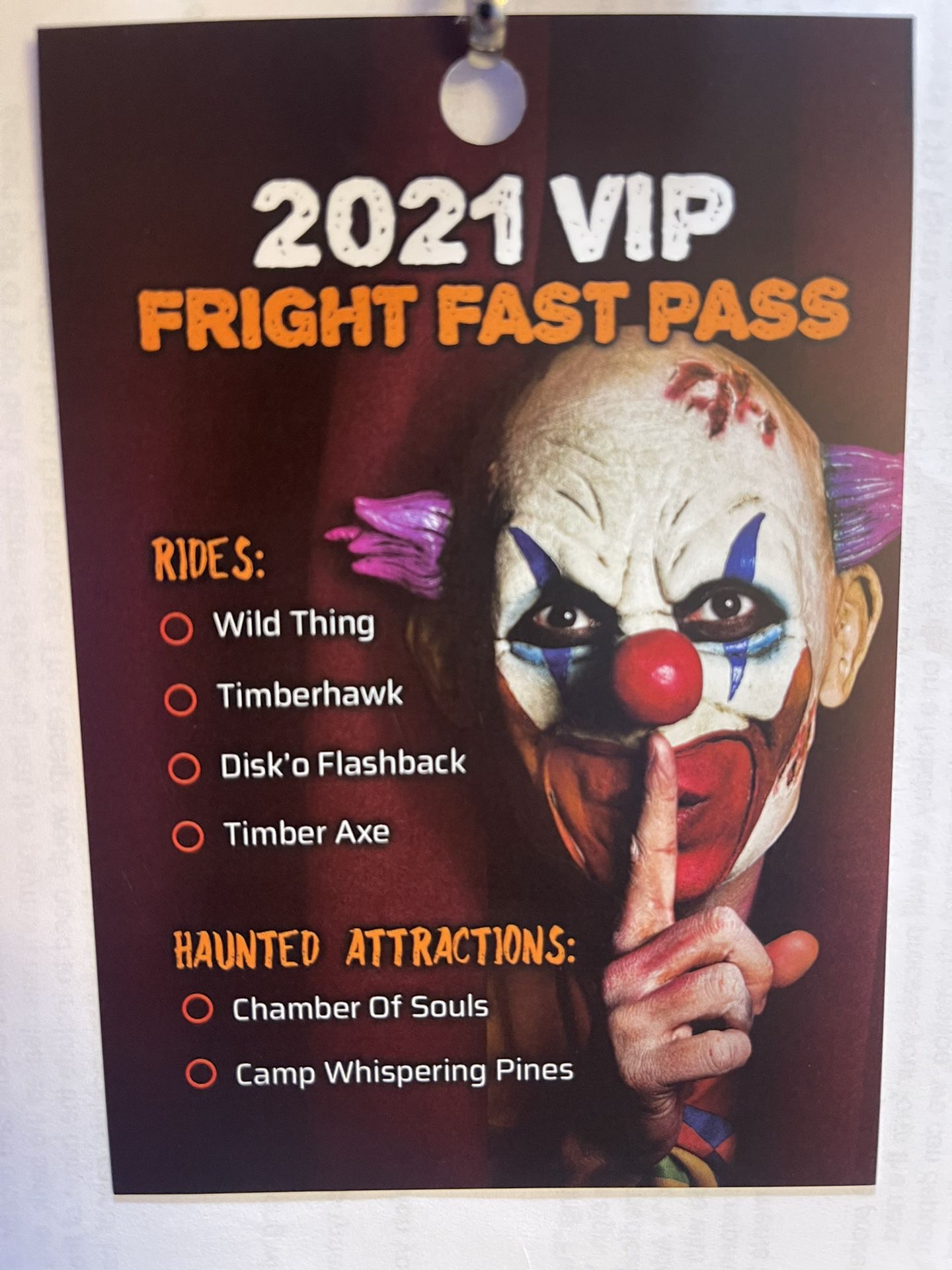 3 Fright fest VIP passes