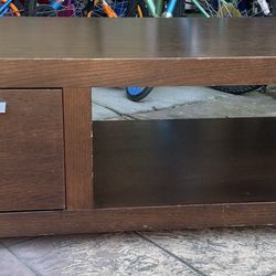 Small TV Stand / Console Table – Dark Espresso, Drawer + Open Shelf
