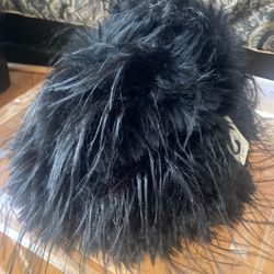 Black Faux Fur Hat