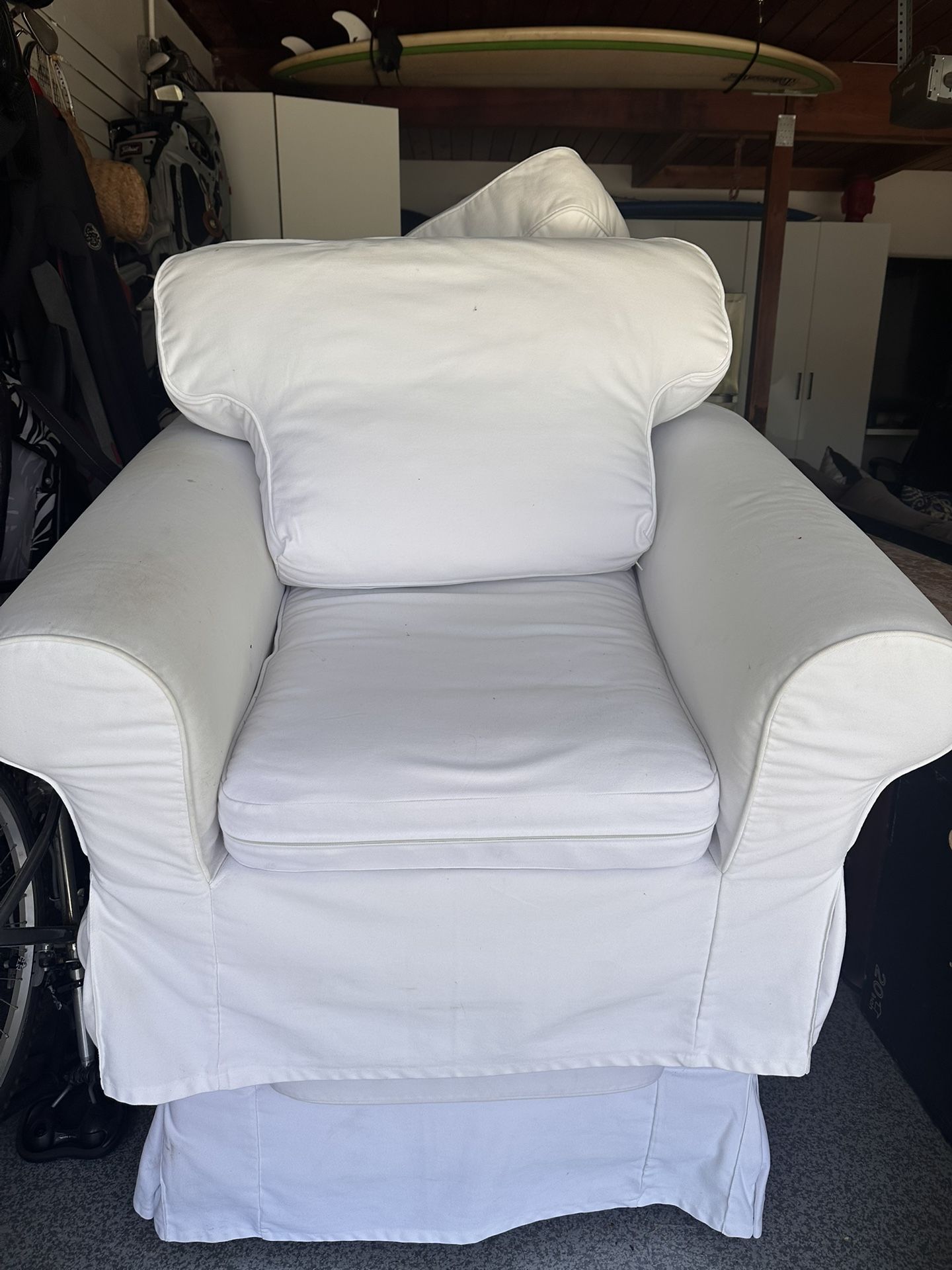 Four White Living Room Chairs