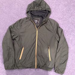 H&M Lined Windbreaker with Hoodie And Side Zippered Pockets