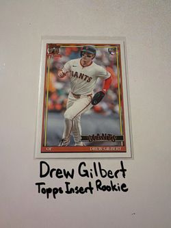 Drew Gilbert San Francisco Giants Outfielder Topps Short Print Insert Rookie Card.