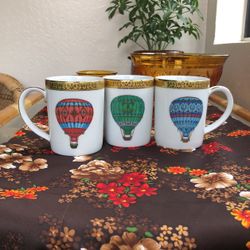 3 Hot air Balloons Mugs