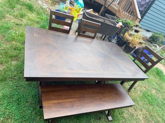 Dining Table Set – 3 Chairs + Bench – $300 OBO (purchased new for $800)