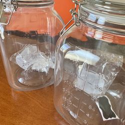 Brand New Wide Mouth Glass Jars w/Flip Top Lid, 1 gallon [2]