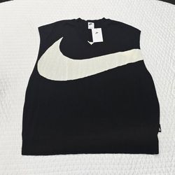 Nike Swoosh Knit Vest Men's Size XL Black/White Retro Streetwear *NEW*