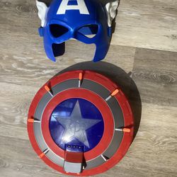 Captain America Costume Face Mask And Shield With Darts