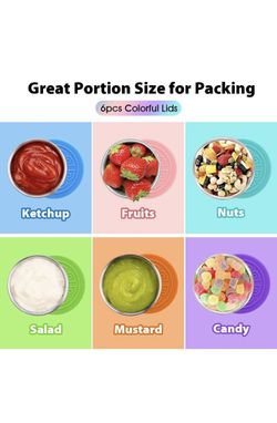 6pcs Stainless Steel Salad Sauce Containers - Leakproof, Reusable, and Easy  to Open - Perfect for Lunch and Dipping Sauces