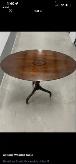 Antique Round Pedestal Table