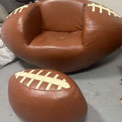 Teen/kid football swivel chair and ottoman