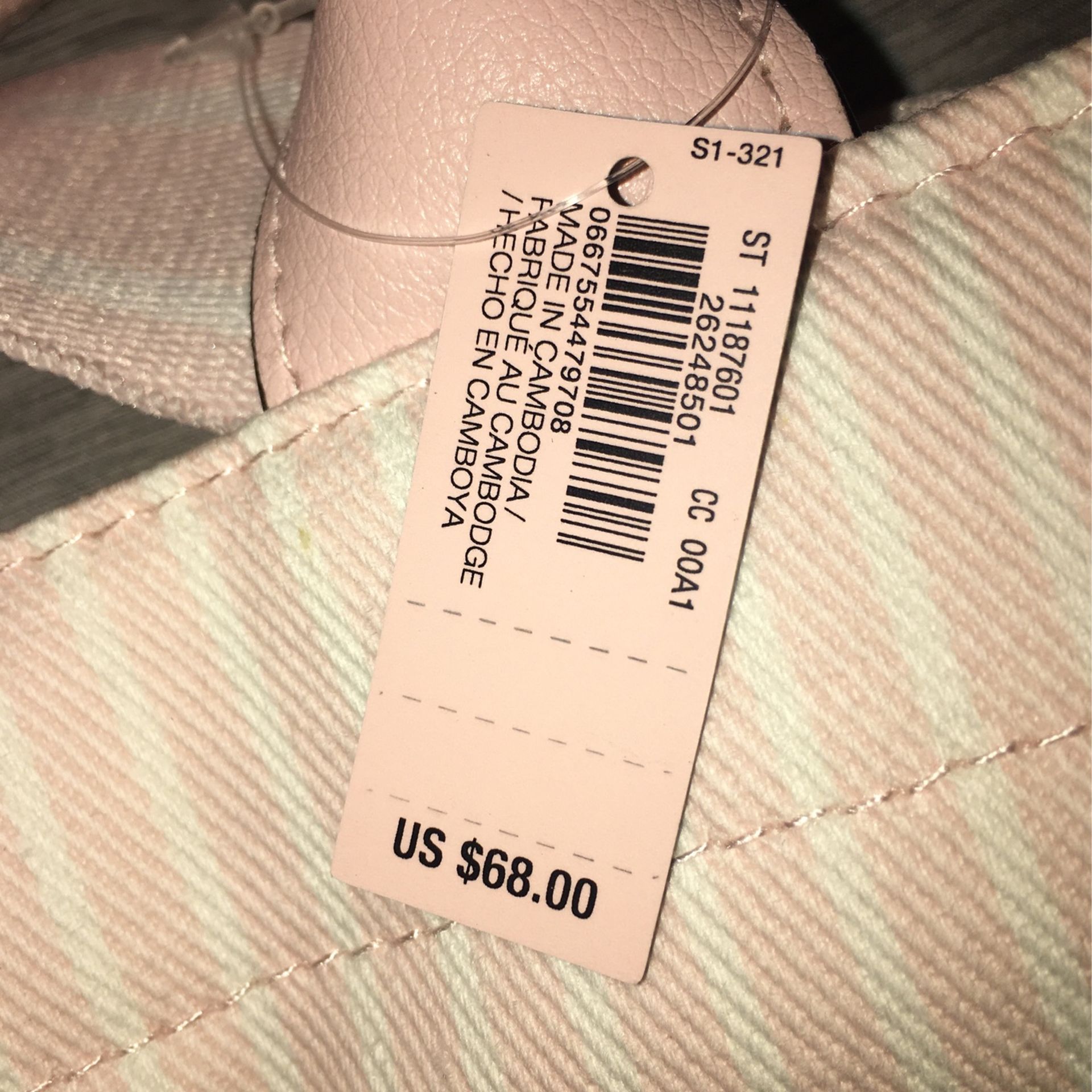 Victoria Secret Day Bag Pink with White Stripes