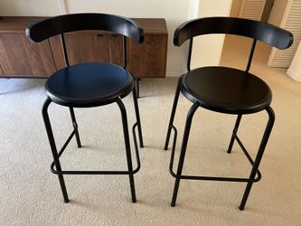 2 IKEA Bar Stool YNGVAR Black Chair