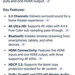 Denon AVR-S510BT 5.2 channel AV receiver