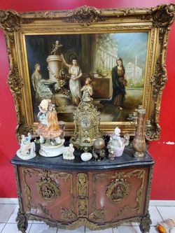 Beautiful antique oil painting "Offerings to Cupid"