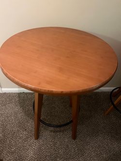 Round Wood Bar Height Pub Table