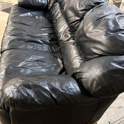 Black leather Sofa. WILL DELIVER