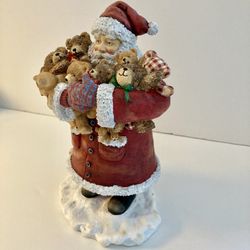 Santa Claus Figurine With Teddy Bears By Lang And Wise