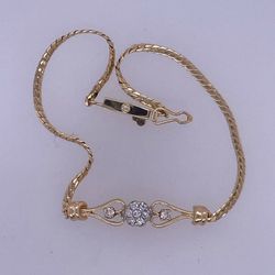 14k Yellow Gold Bracelet With .16 TCW Diamond