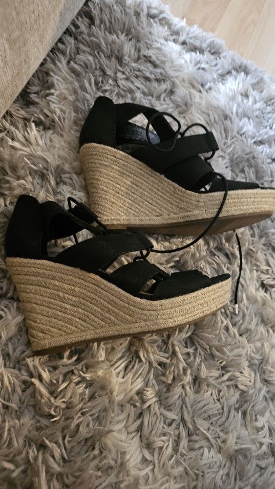 Brand New Black Wedges. Size 8