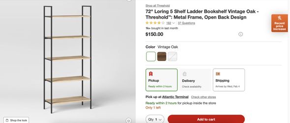 Ladder Bookshelf 72inch