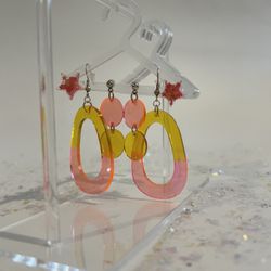 Set Of 3 Pairs Handmade Resin Earrings (NEW)