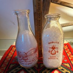 ADORNO ANTIGUO DISEÑO BOTELLA DE CRISTAL DE LECHE