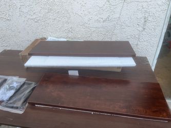 Floating Wall Shelves Dark Brown Wood