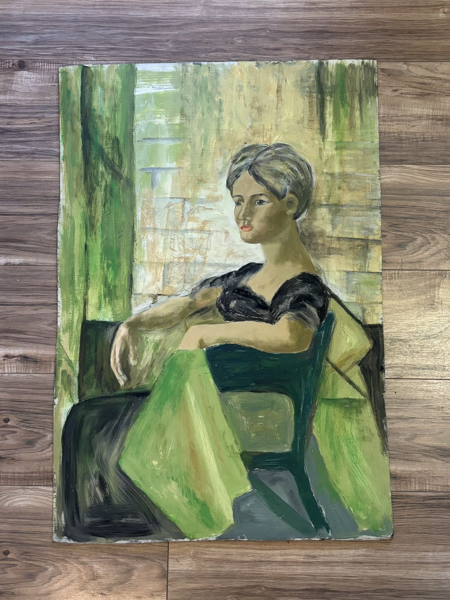 Vintage Painting On Board