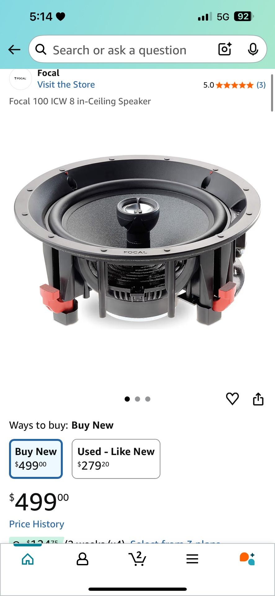 Focal 100 ICW 8 in-Ceiling Speaker