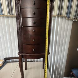 Powell Italian Influenced Transitional Wood Jewelry Armoire in Espresso