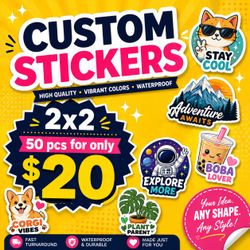 Custom Stickers 2x2 50pcs