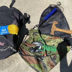 Gears , Camping 7 Item’s 🪓 Axe+ Bag Pack +Rope++