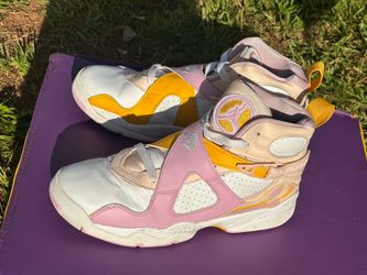 7y Nike Air Jordan 8 Retro GS sneakers in the "Light Arctic Pink"