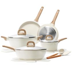 14 Pcs Pots and Pans Set, Nonstick Cookware Sets, Granite Induction Cookware Non Stick Cooking Set with Frying Pans, Saucepans, Saute Pan, Extra Large