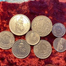 Switzerland Coins 2,1,1/2 Francs 1968-81 Nice