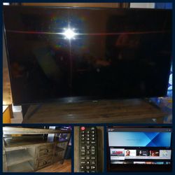 Samsung 65" 4K Ultra High Definition Smart TV & Solid Wood Entertainment Stand 