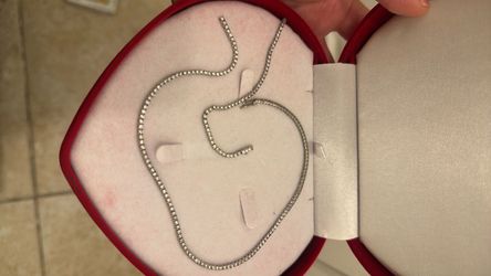 Tennis necklace white gold/ natural diamonds