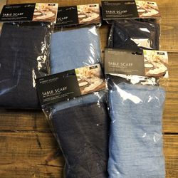 3 Navy Blue 2  Light Blue Table Runners Table Cloth Wedding 