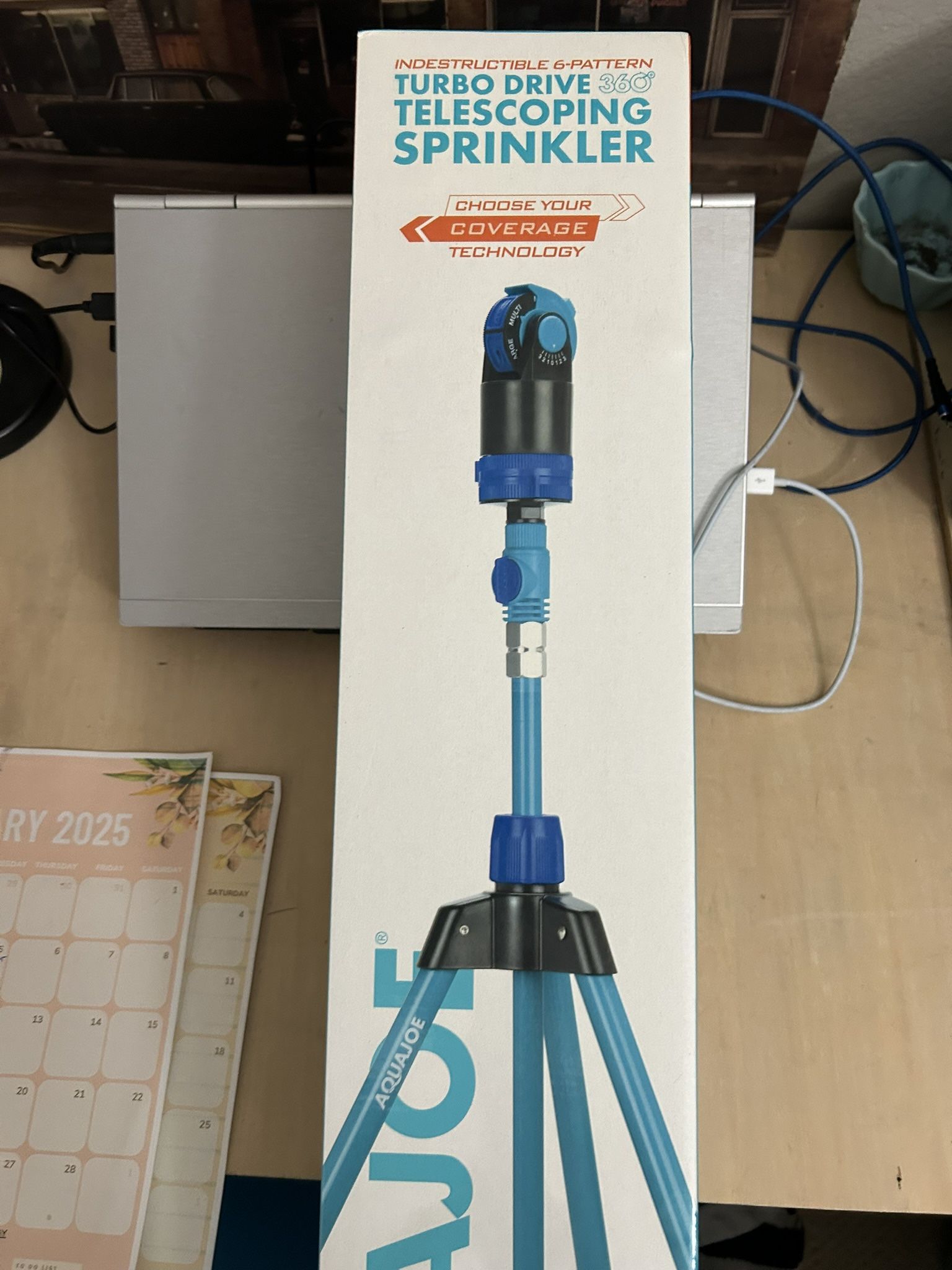 AQUA JOE Indestructible Turbo Drive 360° Telescoping Sprinkler and Mister