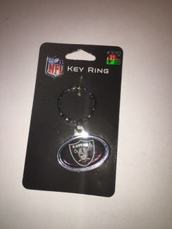Oakland Raiders Chrome Key Ring New