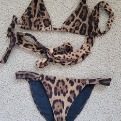 DOLCE & GABBANA LEOPARD 2 PIECE SWIMSUIT ITALY 