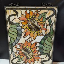 25" Summer Time Sunflower Stained Glass Plexiglass / Acyrlic Window Panel