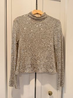 H & M Longsleeved Sequined Top XS
