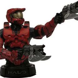 Halo 3 Gentle Giant Red Master Chief Deluxe Collectible Mini Bust Statue RARE