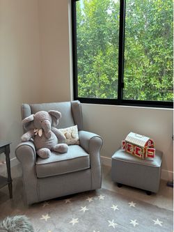 Rocking chair and ottoman.