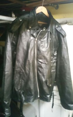 Diamond plate. Buffalo leather motorcycle jacket 3x