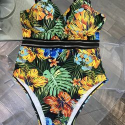 Floral Tropical Print Swim Wear/ Bikini