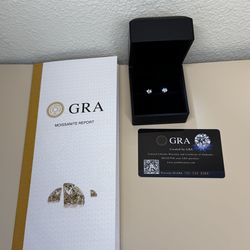 1ct Moissanite Earrings Sterling Silver